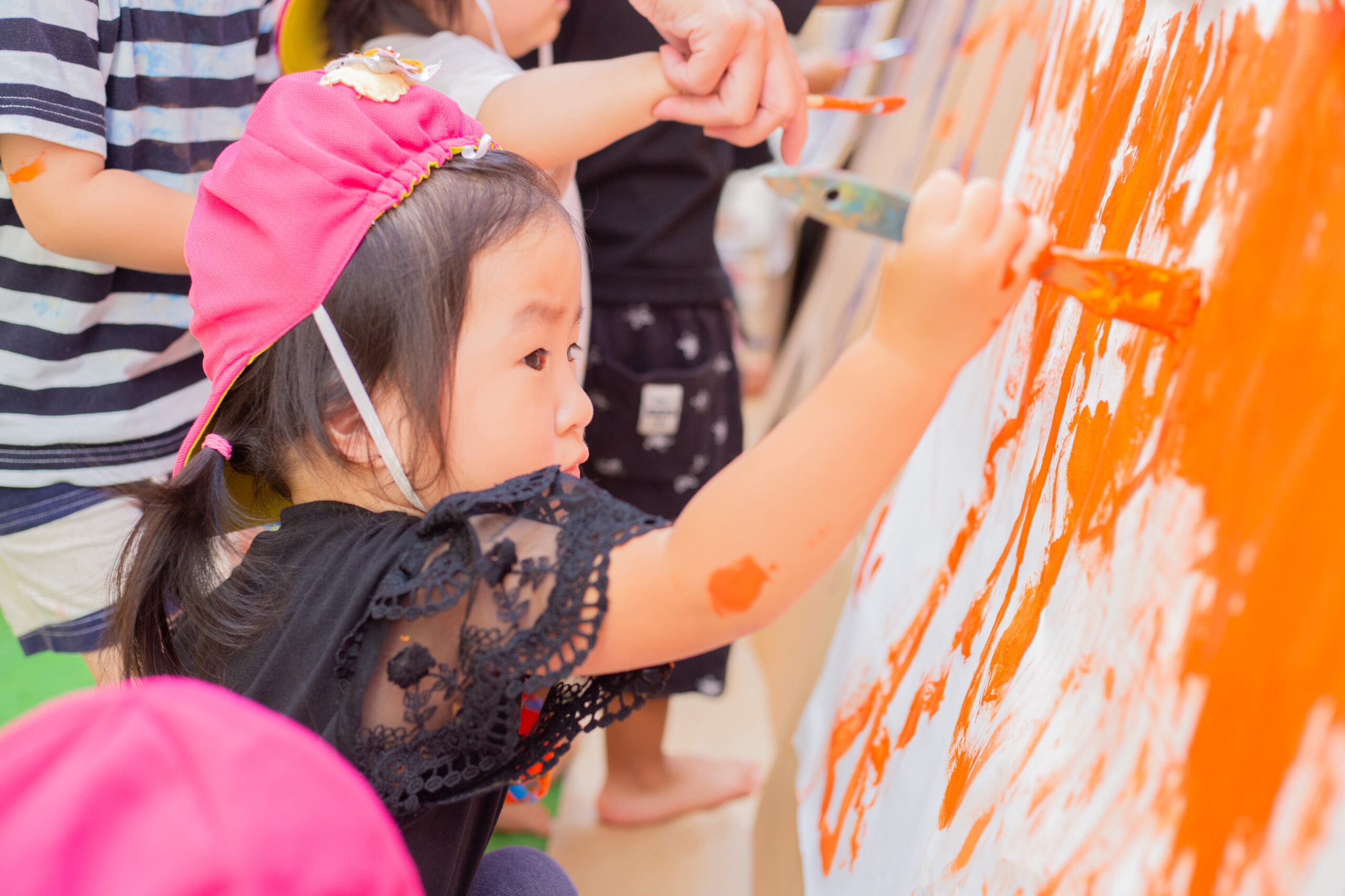 ボディペイント 保育園 京都市 絵の具